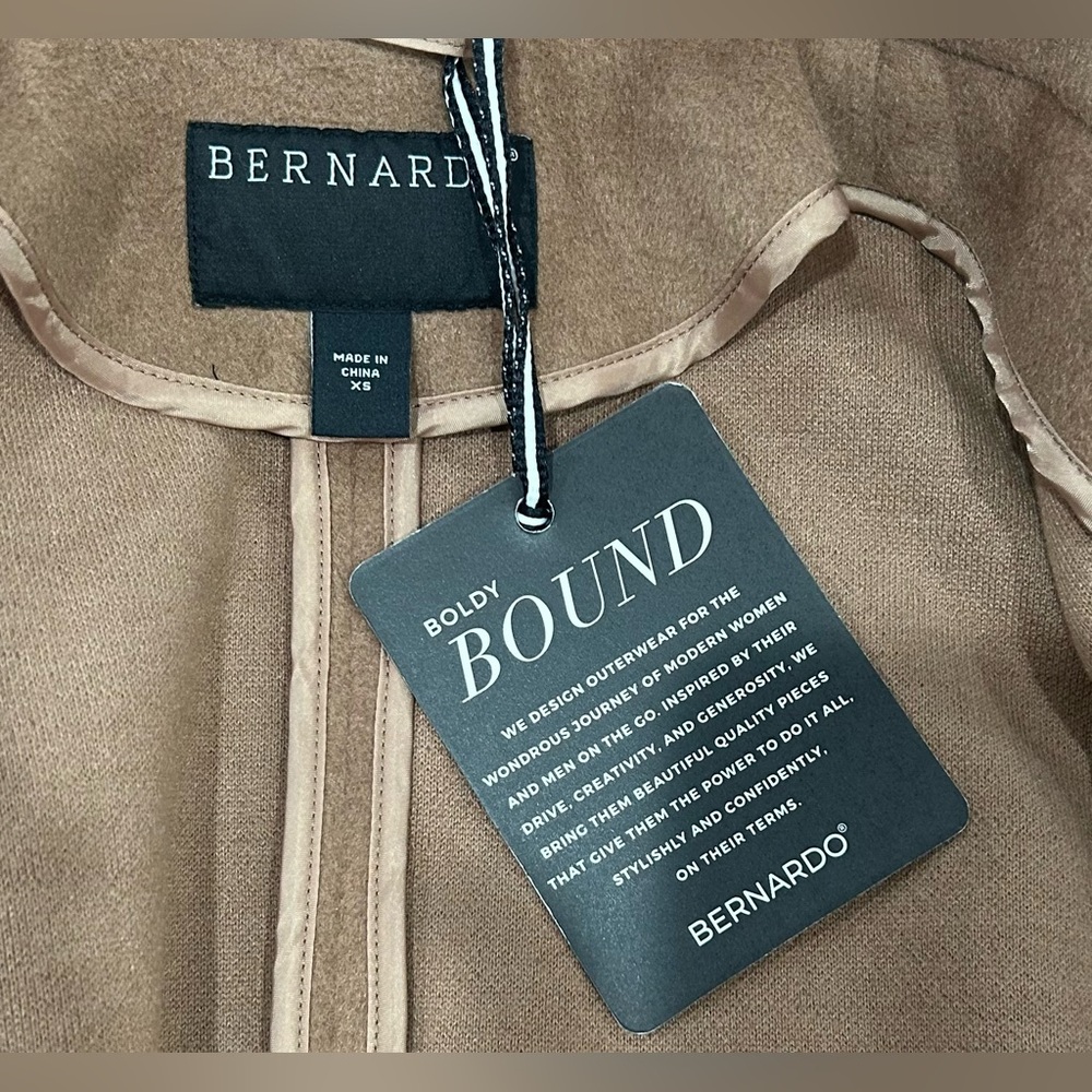 Bernardo Belted Longline Sleeveless Tan Camel Vest NWT Size XS - Picture 4 of 7